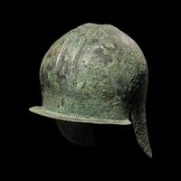 An Illyrian Bronze Helmet Incised with Two Horse Heads