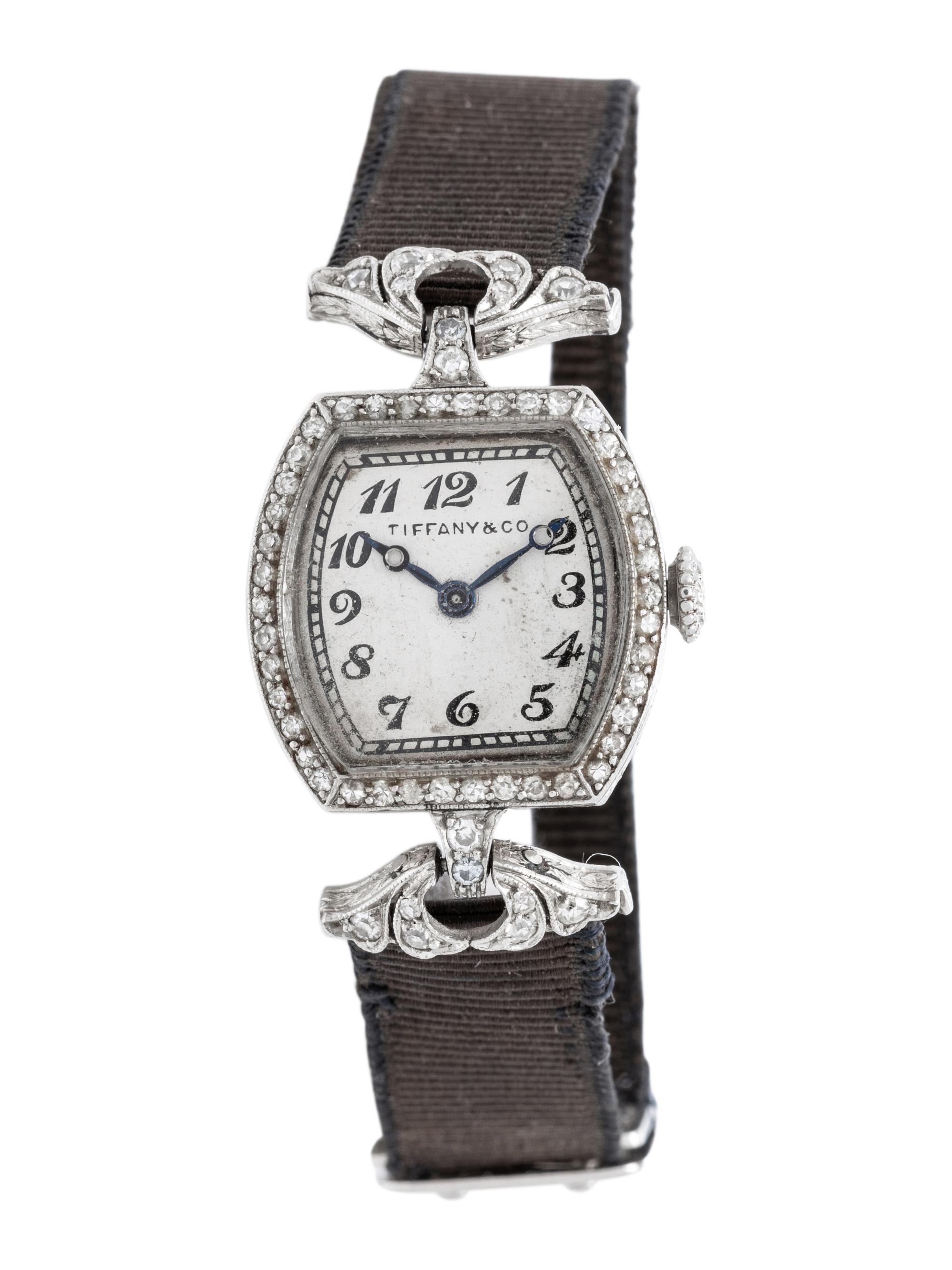 TIFFANY & CO., ART DECO, PLATINUM AND DIAMOND WATCH