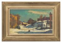 Study for Hilly Street ; with Philadelphia Streetscape (A Double-Sided Work)