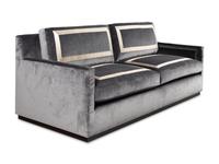 A Custom Velvet-Upholstered Two-Seat Sofa