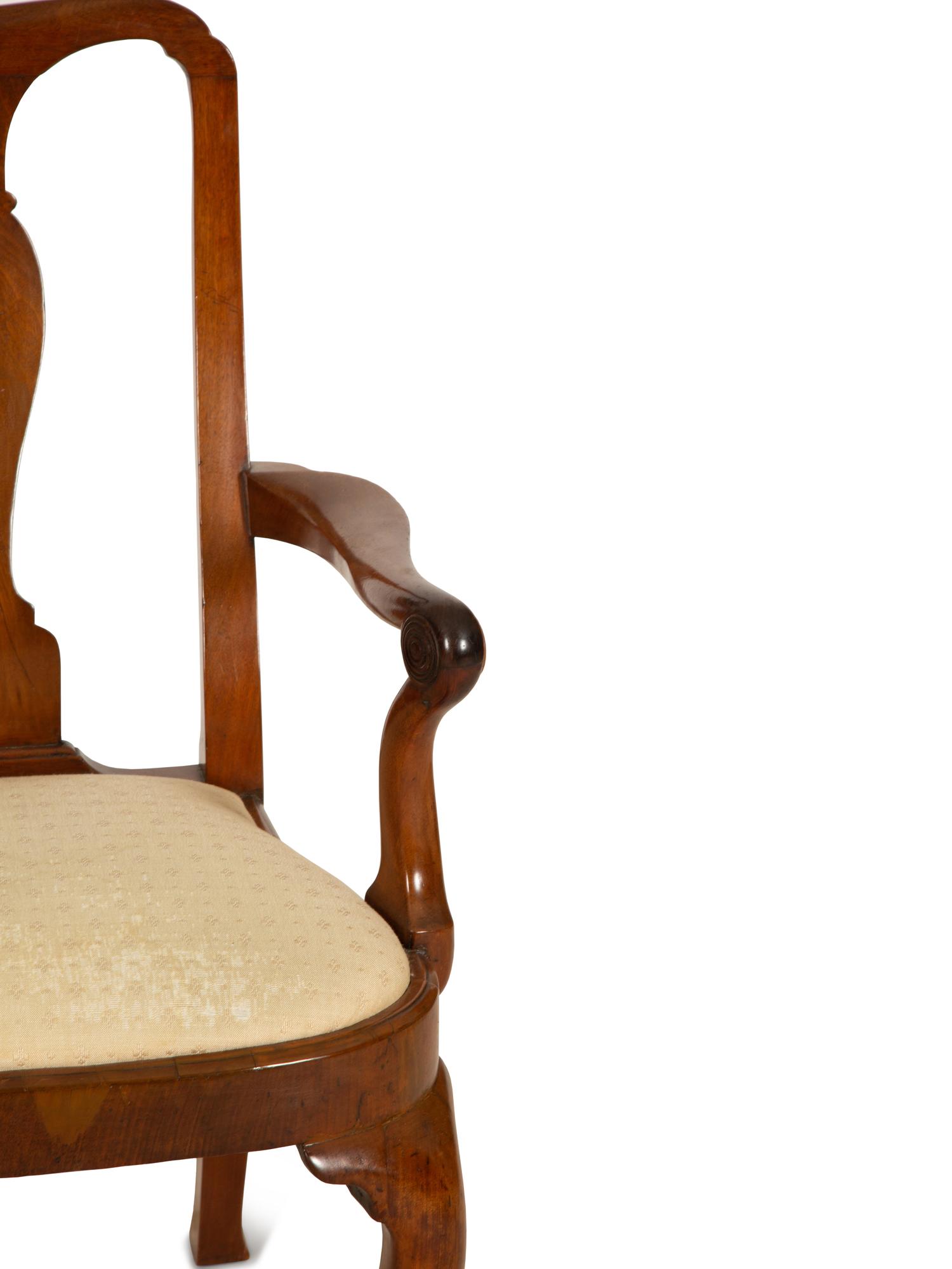 A Georgian Style Carved Mahogany Armchair