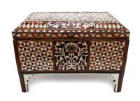 A Turkish Mother-of-Pearl Inlaid Chest, 18TH CENTURY WITH LATER ELEMENTS, Height 13 1/2 x width 19 3/8 x depth 11 1/4 inches. — 18TH CENTURY WITH LATER ELEMENTS,