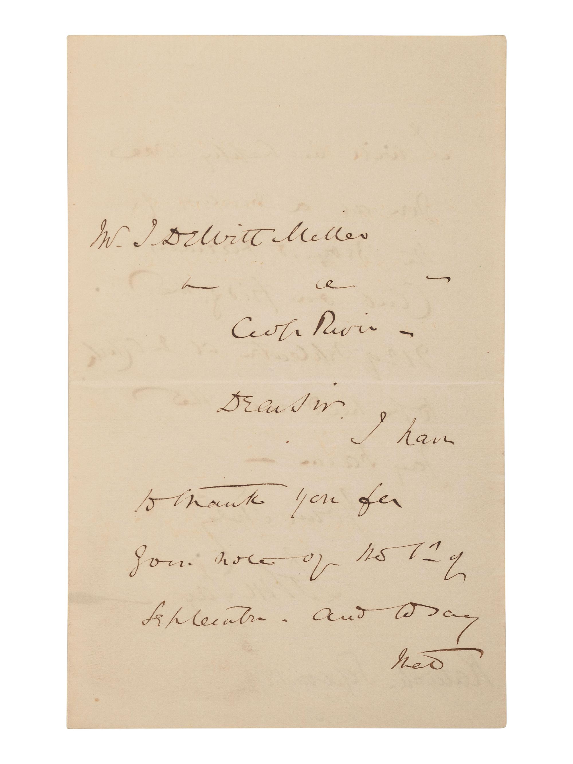 [ABOLITIONISTS]. JAY, John II (1817-1894). ALS ("John Jay"), to J. Dewitt Miller. 1877.