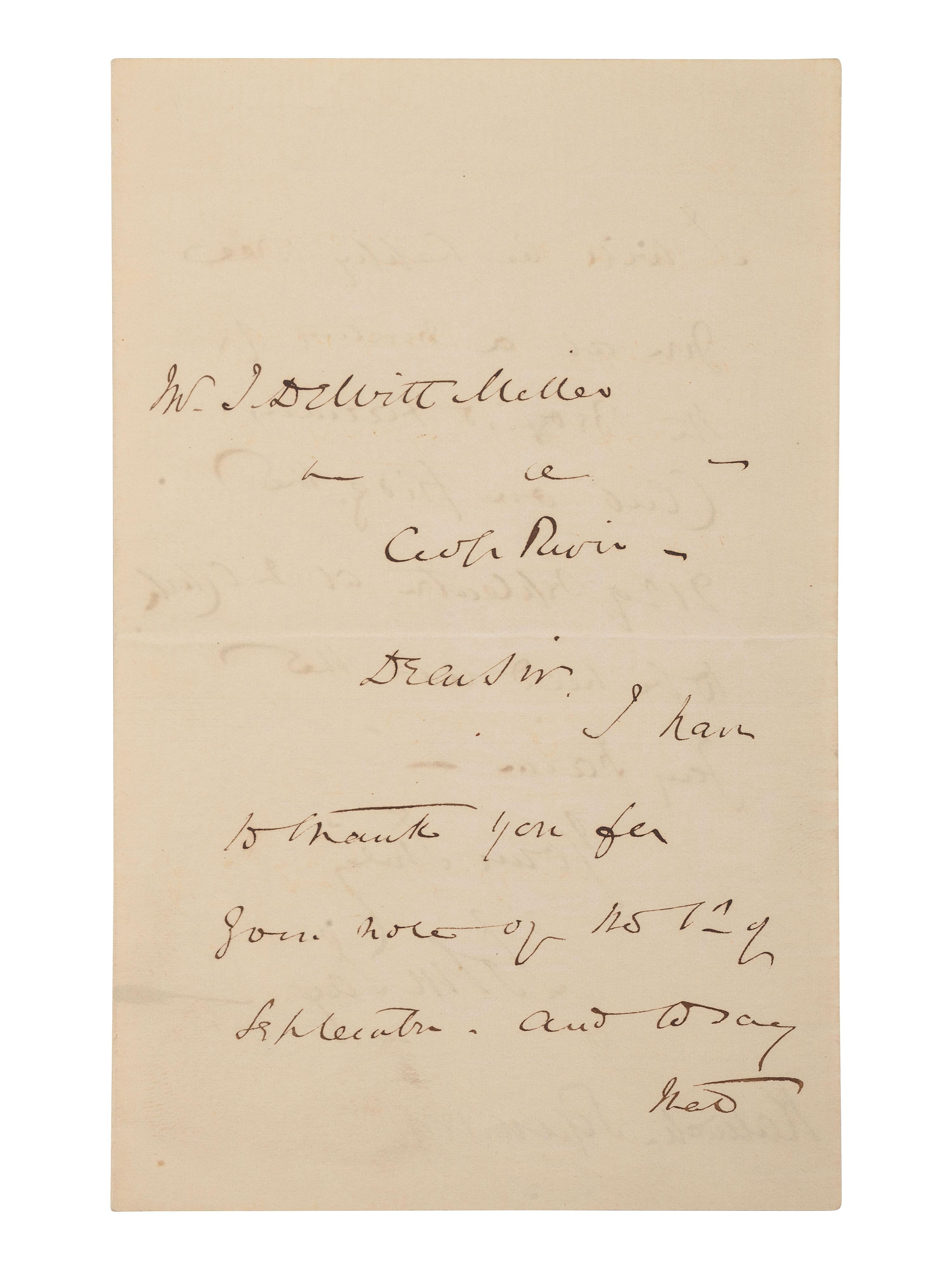[ABOLITIONISTS]. JAY, John II (1817-1894). ALS ("John Jay"), to J. Dewitt Miller. 1877.