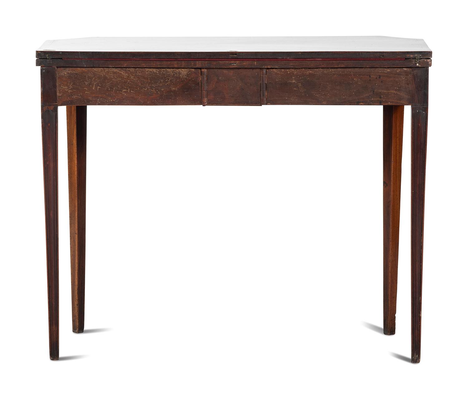 A George III Mahogany and Marquetry Flip-Top Table