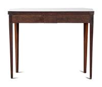 A George III Mahogany and Marquetry Flip-Top Table