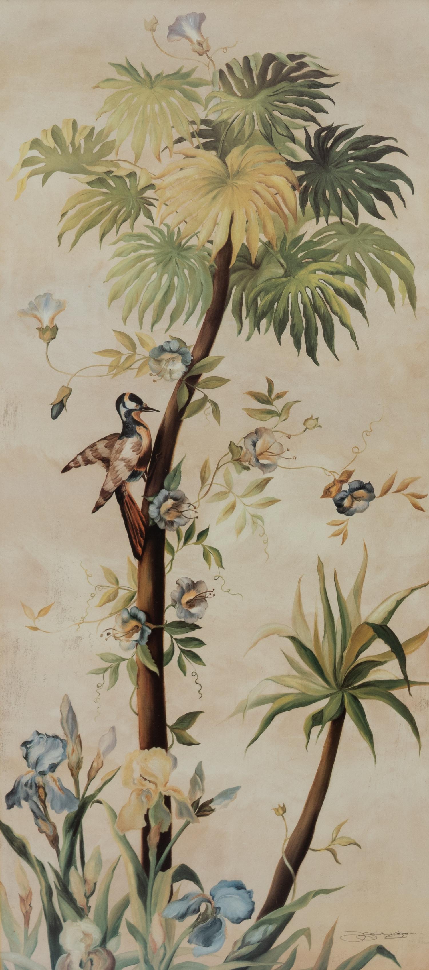 A Group of Three French Botanicals Framed 48 x 26 1/2 inches. — 20TH CENTURY