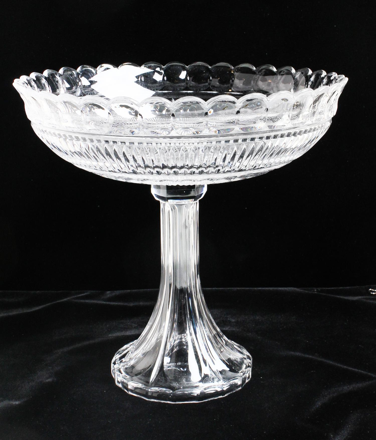 A Large Cut Glass Compote Height 12 1/2 inches. — 20TH CENTURY