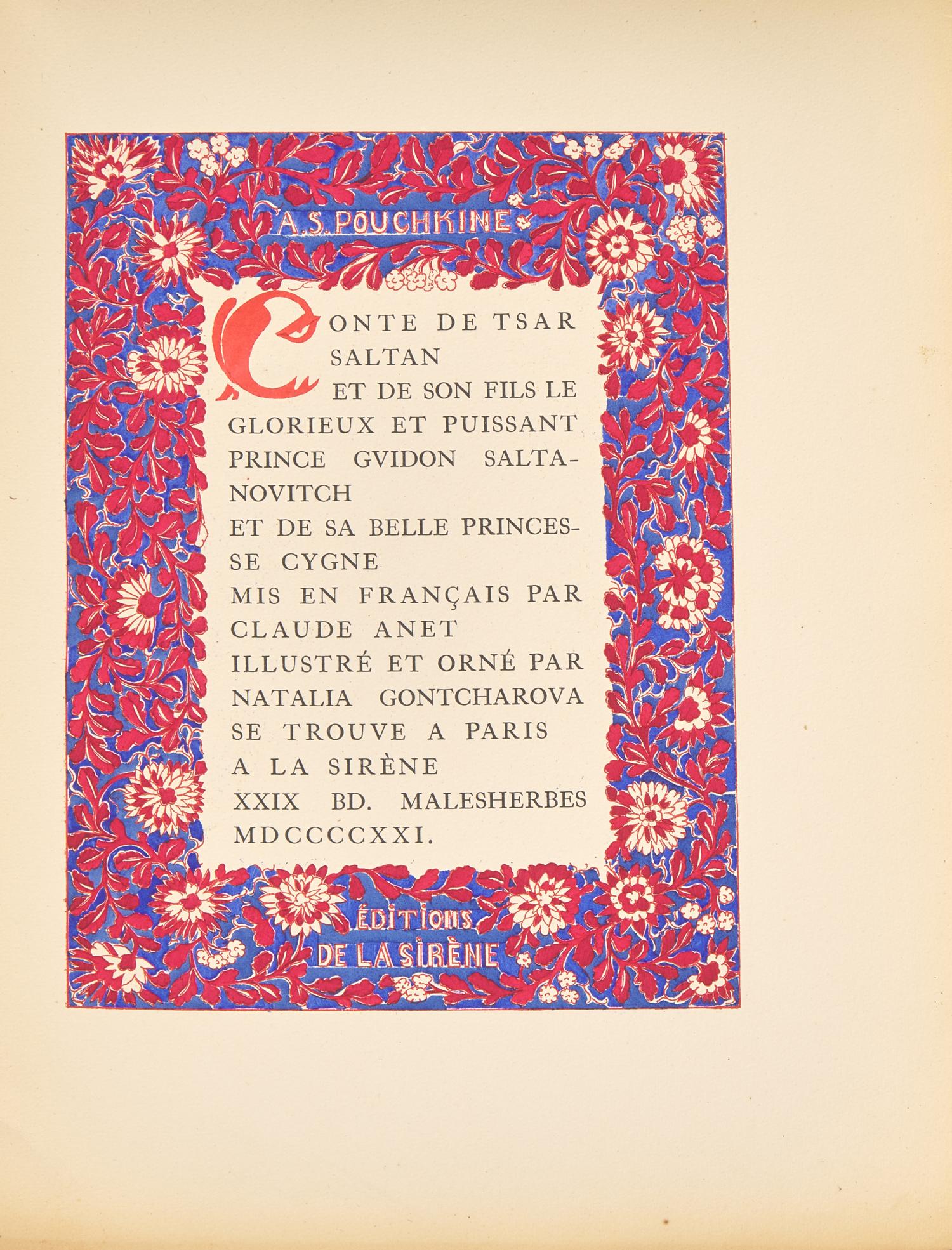 [Art] [Gontcharova, Natalia] Pouchkine, Alexandre. Conte de Tsar Saltan...