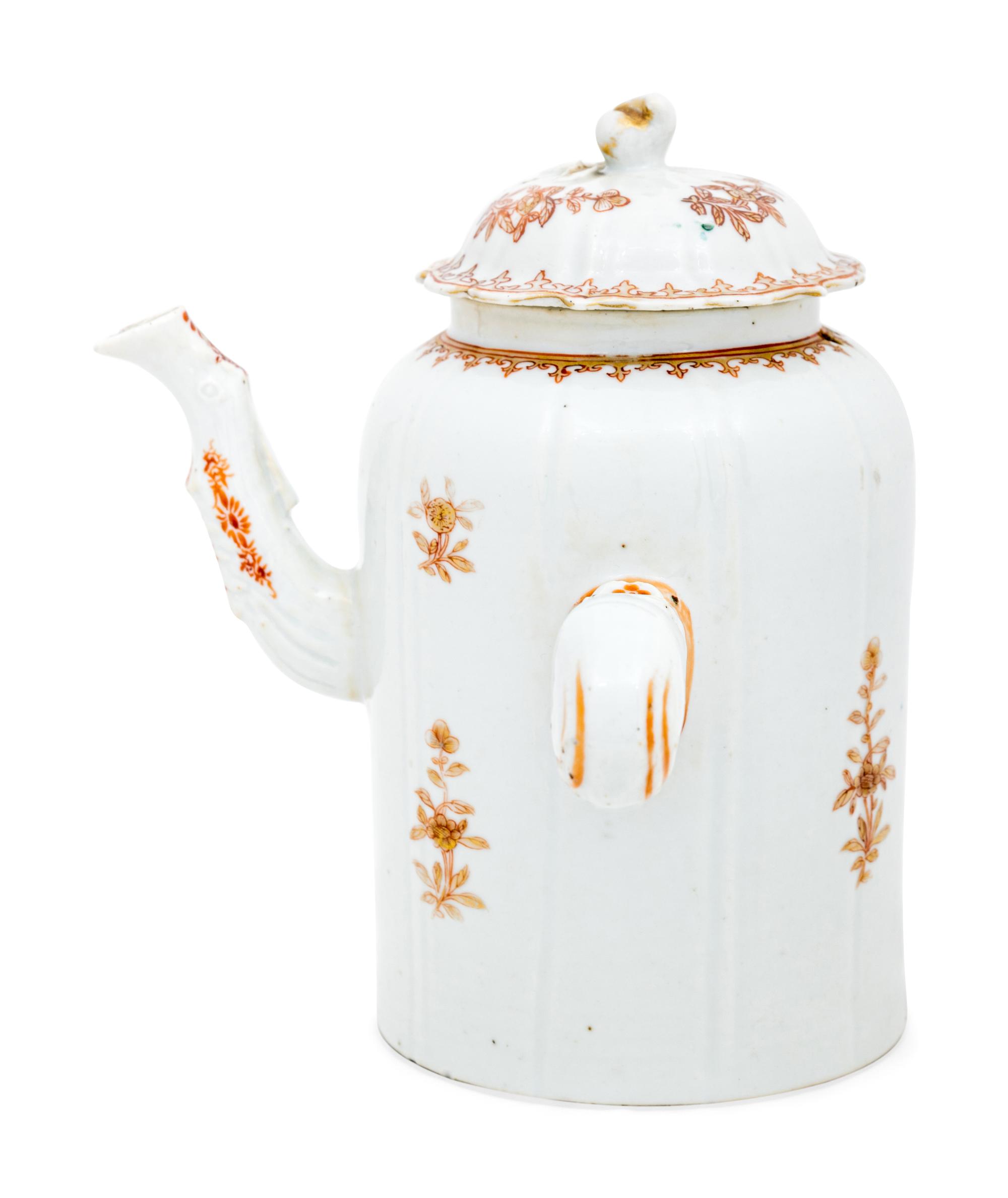 A Chinese Export Porcelain Armorial Spanish Market Coffee Pot and Cover