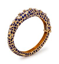 Gold, Enamel and Diamond Bangle Bracelet