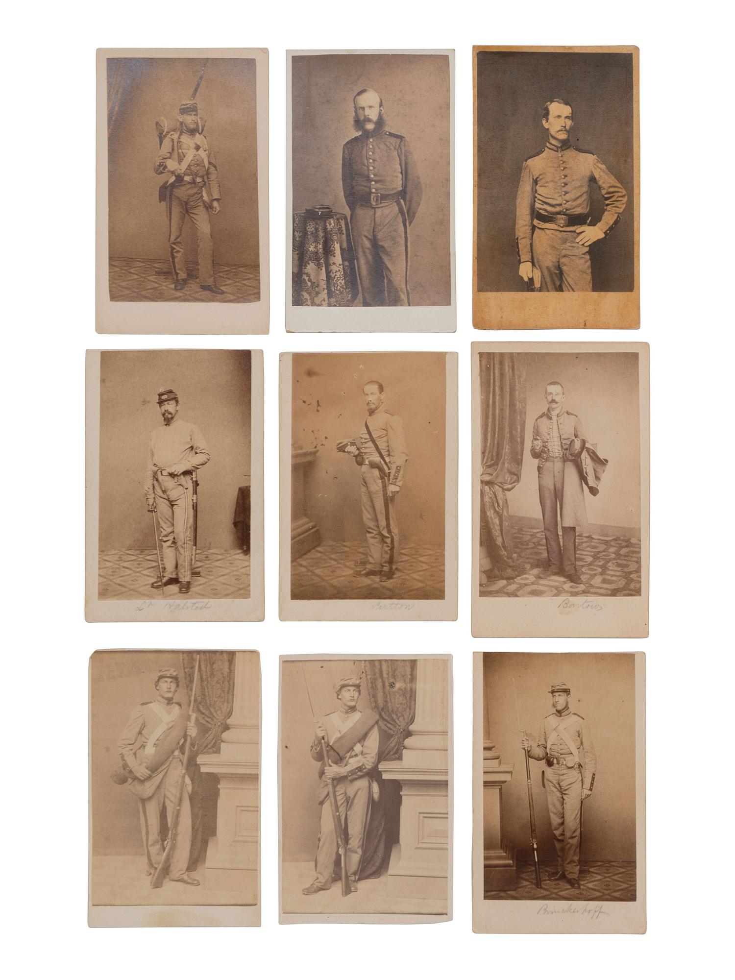 [CIVIL WAR]. A group of 30 CDVs, incl. identified members of the 7th New York State Militia.