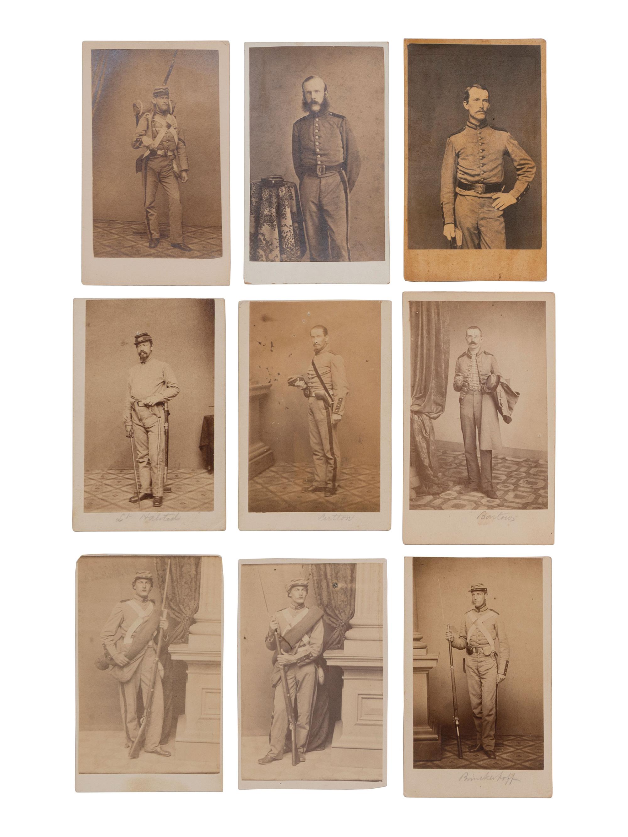 [CIVIL WAR]. A group of 30 CDVs, incl. identified members of the 7th New York State Militia.