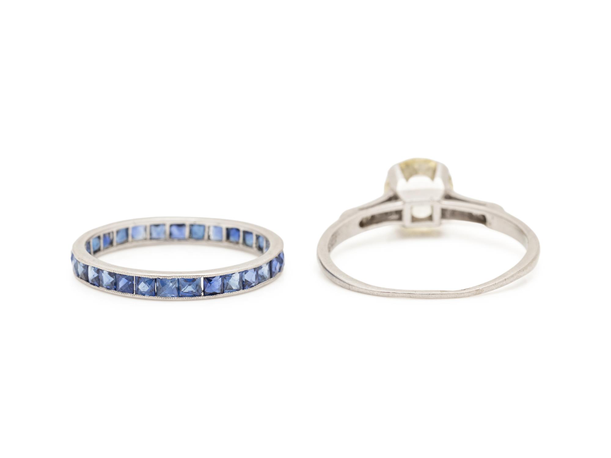 DIAMOND RING AND SAPPHIRE ETERNITY BAND