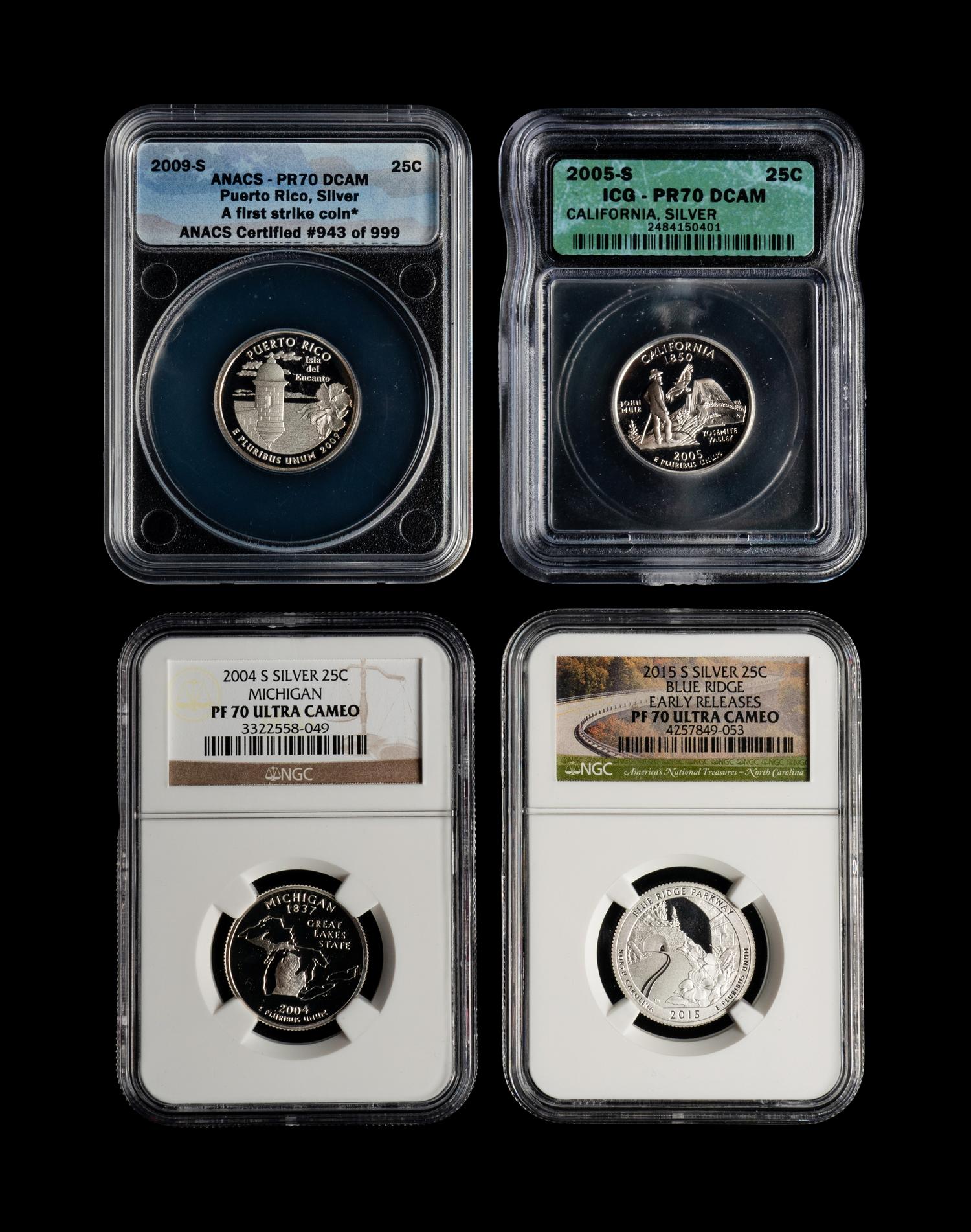 A Very Large Collection of Silver Statehood, Territories and America the Beautiful 25c Proofs