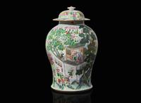 A Chinese famille rose decorated "Boys" jar and cover, Qing dynasty, 19th to early 20th century 粉彩百子蓋罐 清 十九世纪