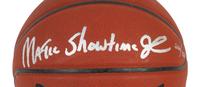 A Group of Basketball Hall of Fame Signed Autograph Items Including an Uncommon Magic Showtime Johnson Inscribed Ball,