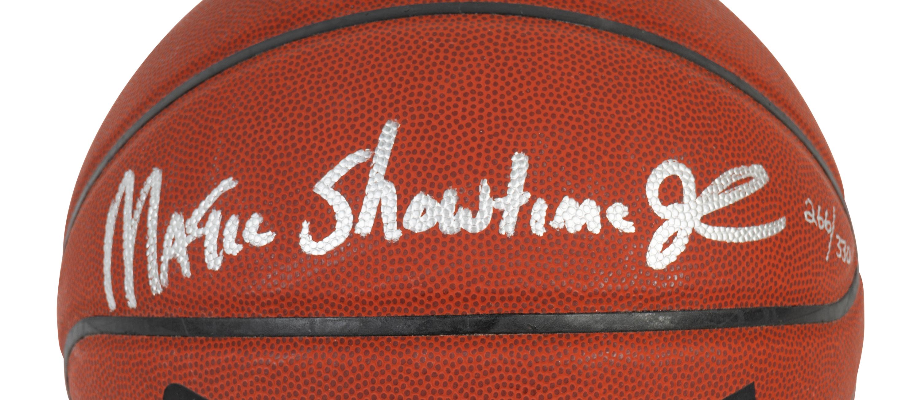 A Group of Basketball Hall of Fame Signed Autograph Items Including an Uncommon Magic Showtime Johnson Inscribed Ball,