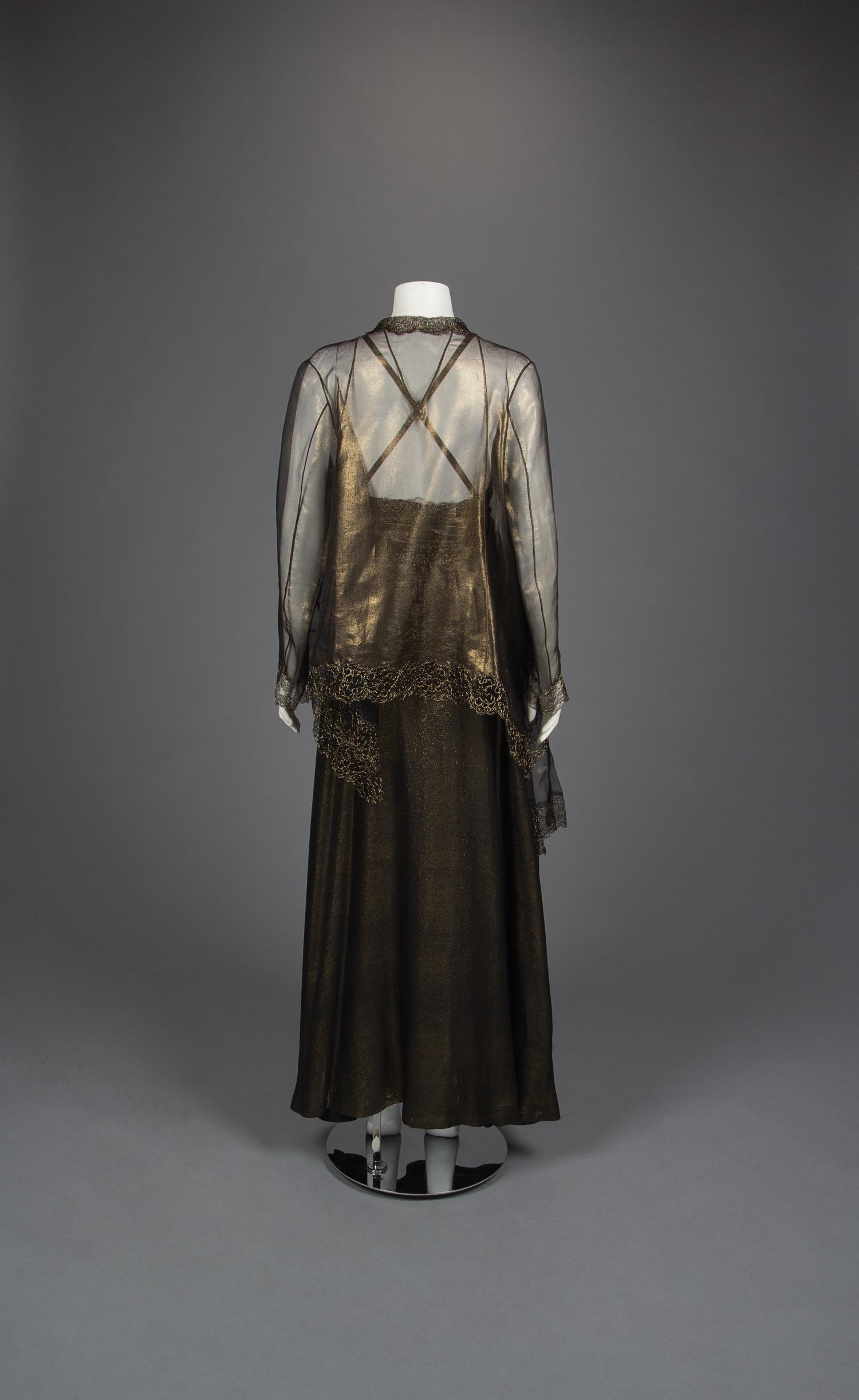 Nina Ricci Black and Gold Evening Ensemble, 1980s