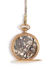 Howard, Yellow Gold Open Face Pocket Watch and Fob Chain