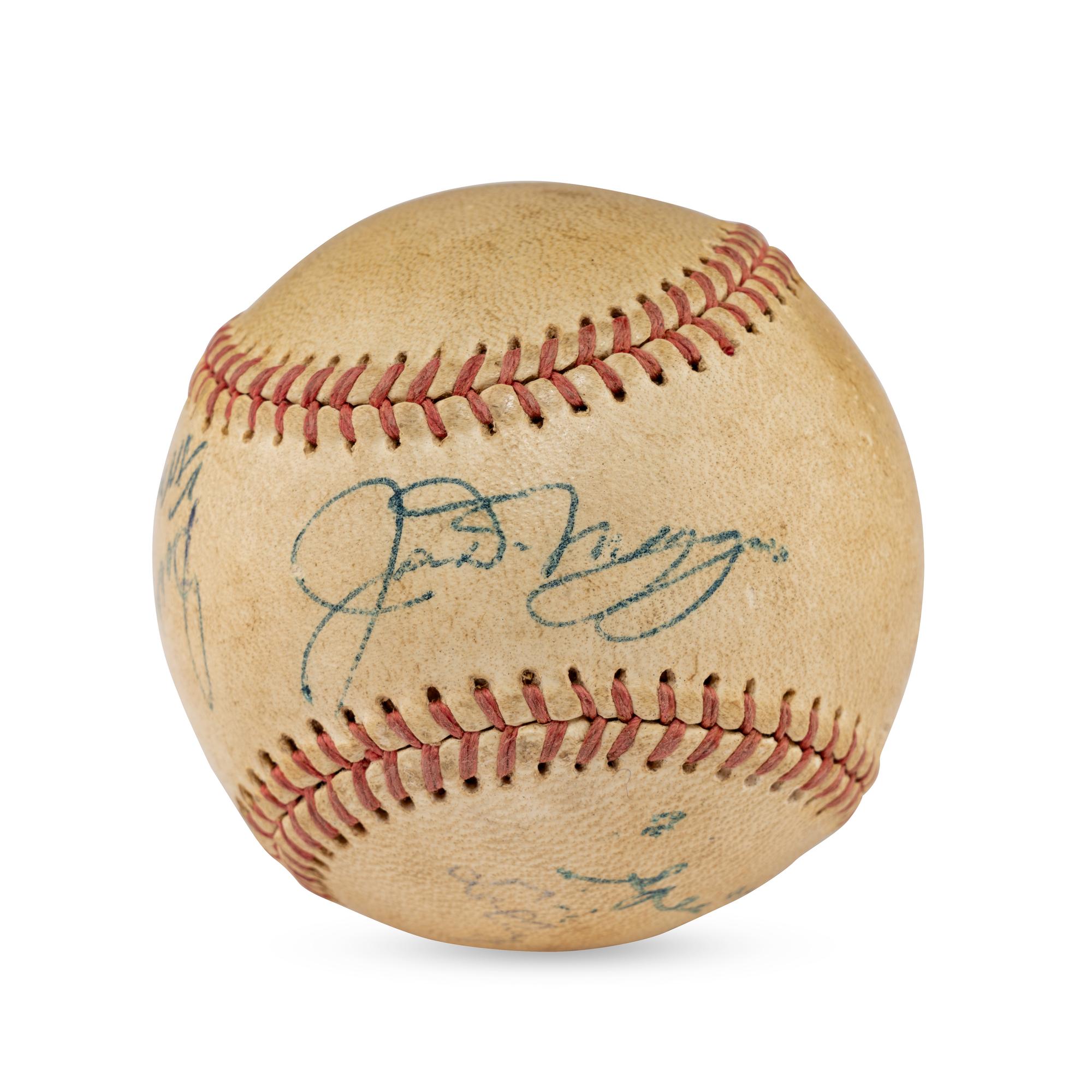 A 1955 Hall of Fame Induction Signed Autograph Baseball Featuring Joe DiMaggio (Beckett Authentication Services Letter of Authenticity)