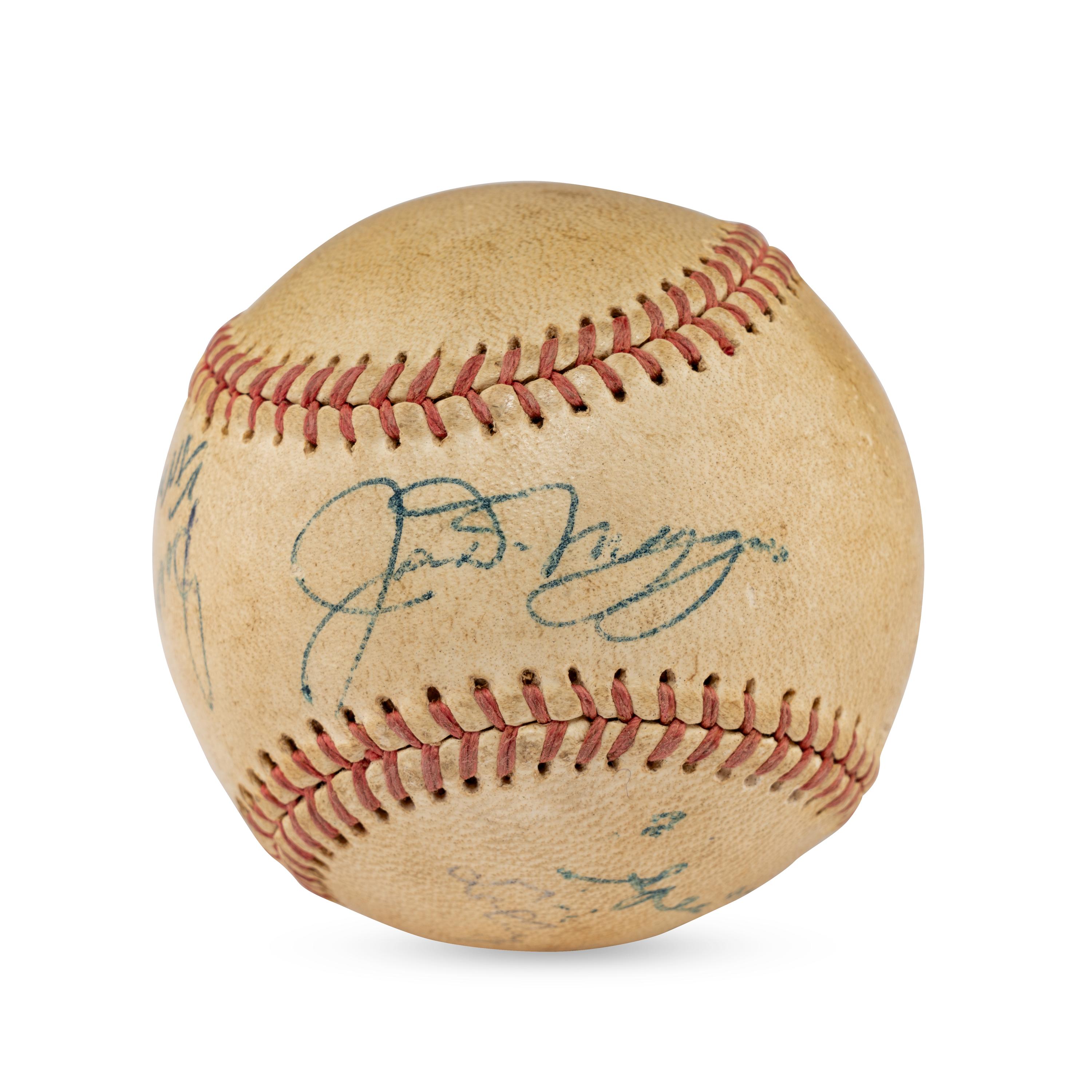 A 1955 Hall of Fame Induction Signed Autograph Baseball Featuring Joe DiMaggio (Beckett Authentication Services Letter of Authenticity)
