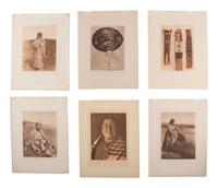 CURTIS, Edward (1868-1952). 30 photogravures of Native American women, children, artifacts, artwork.