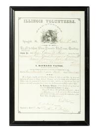 [CIVIL WAR]. Illinois Volunteers appointment for Sergeant Edwin W. Ross, Battery B, Illinois 2nd Light Artillery.