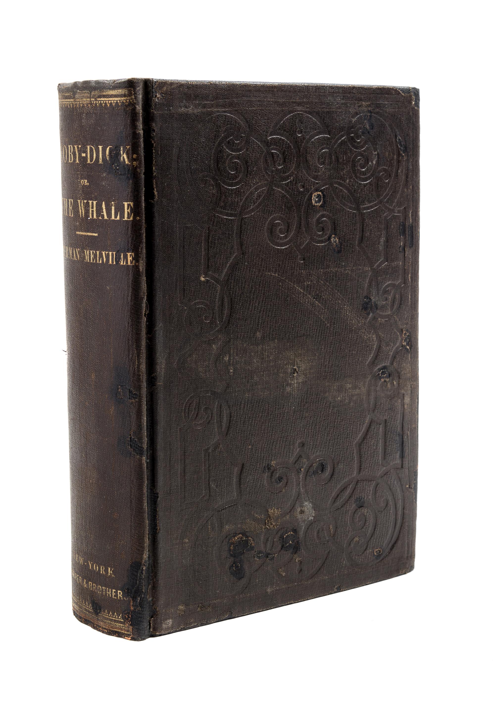 MELVILLE, HERMAN. Moby-Dick or The Whale. NY, 1851. 1st US ed, brown "A" remainder cloth.