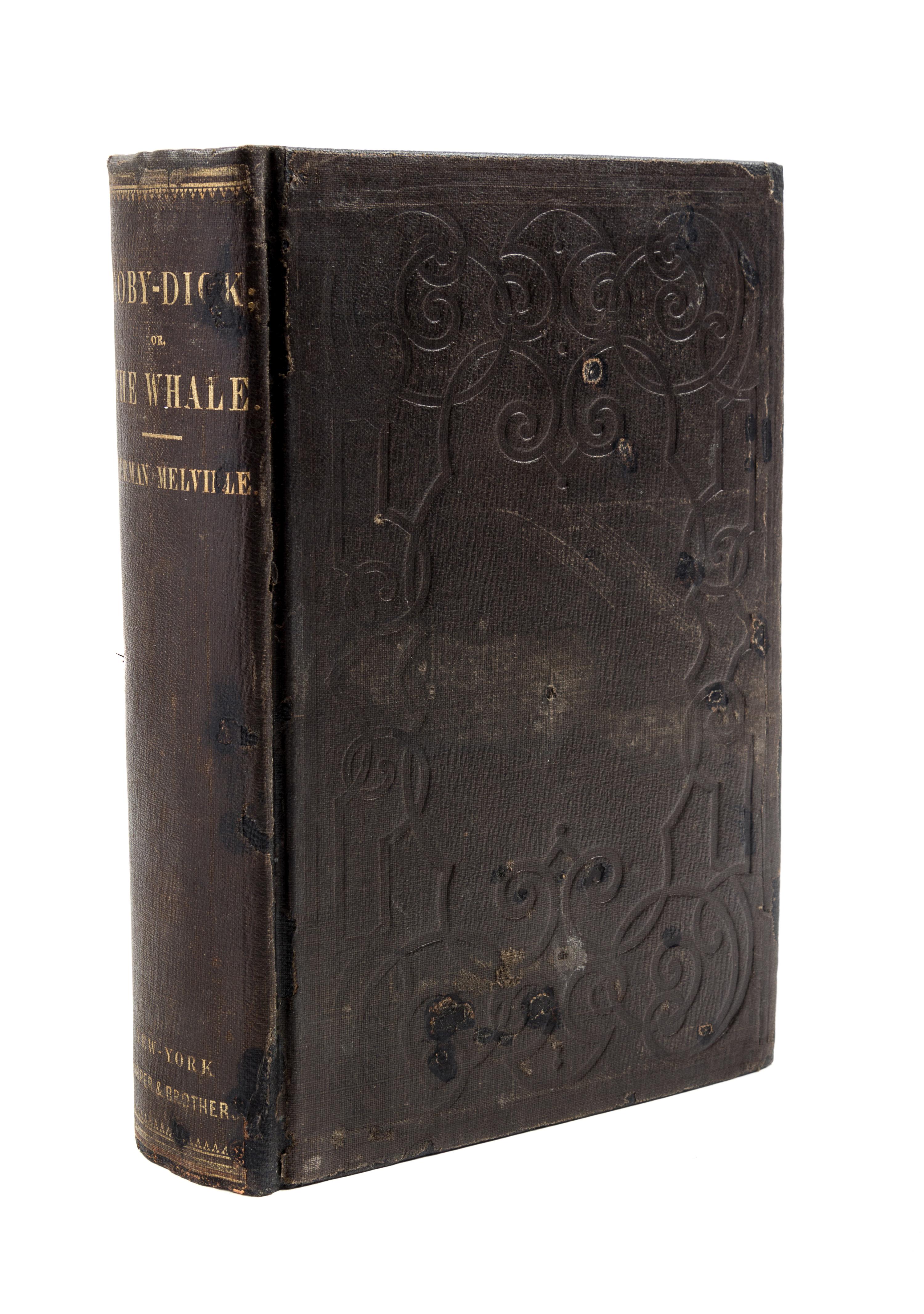 MELVILLE, HERMAN. Moby-Dick or The Whale. NY, 1851. 1st US ed, brown "A" remainder cloth.