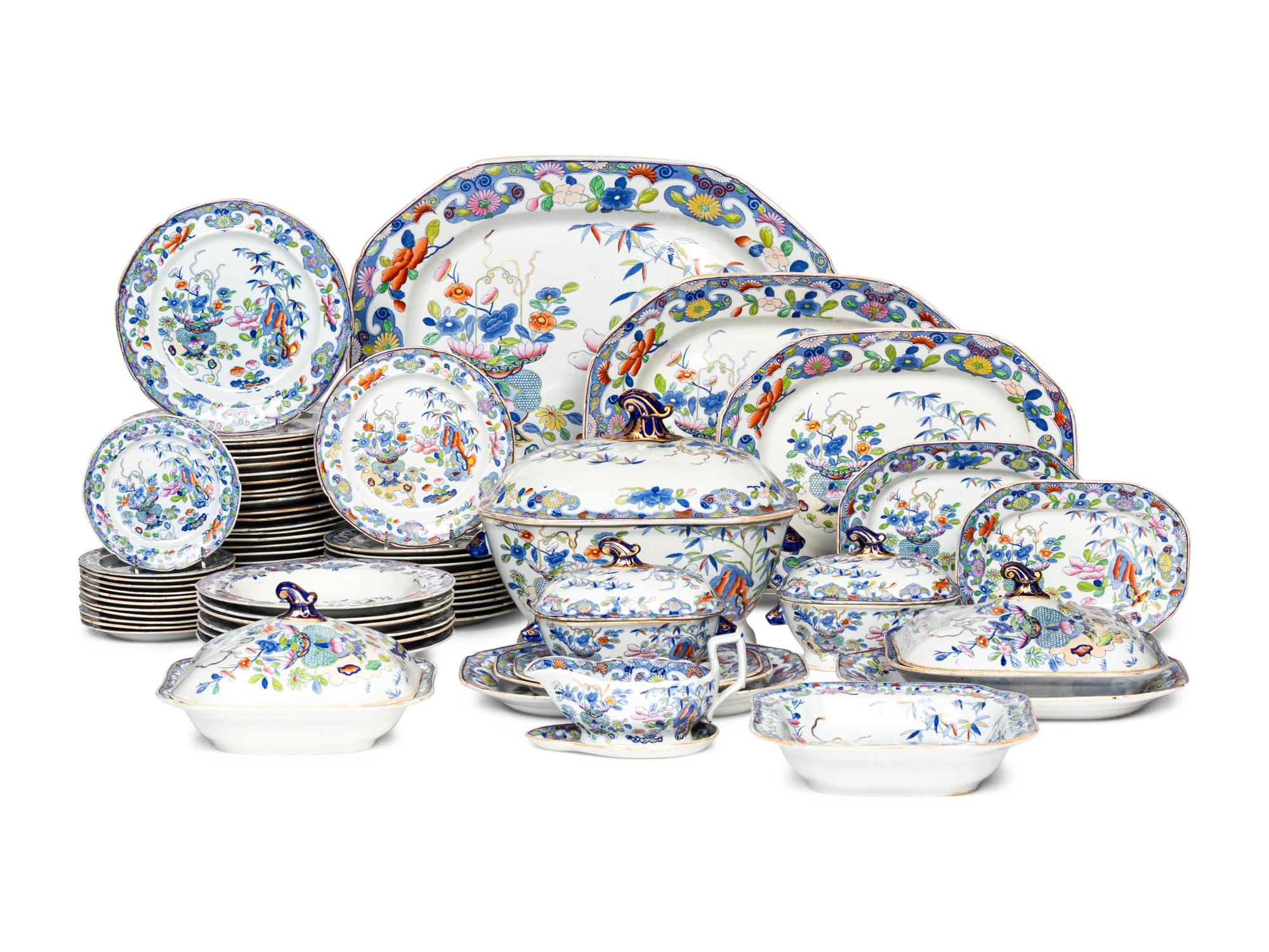 A Mason’s Bamboo Ironstone Dinner Service