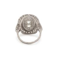 ONYX, DIAMOND, AND PLATINUM RING