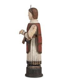 A Carved and Painted Knights Templar Figure