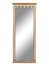 An Italian Gold and White Painted Pier Mirror