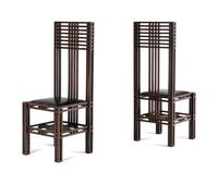 A Pair of Arts and Crafts Style Oak Side Chairs
