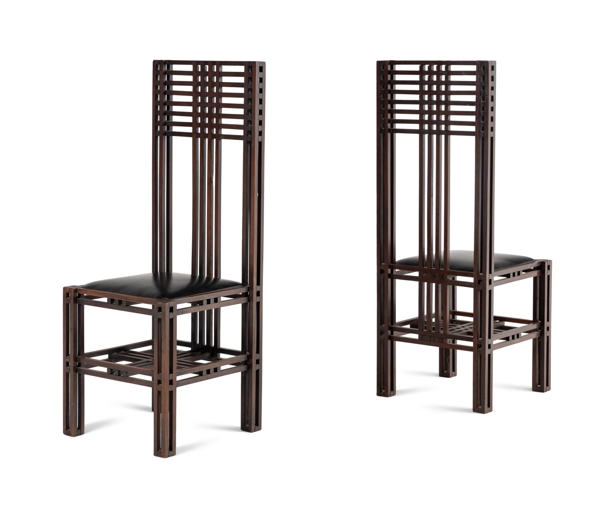 A Pair of Arts and Crafts Style Oak Side Chairs