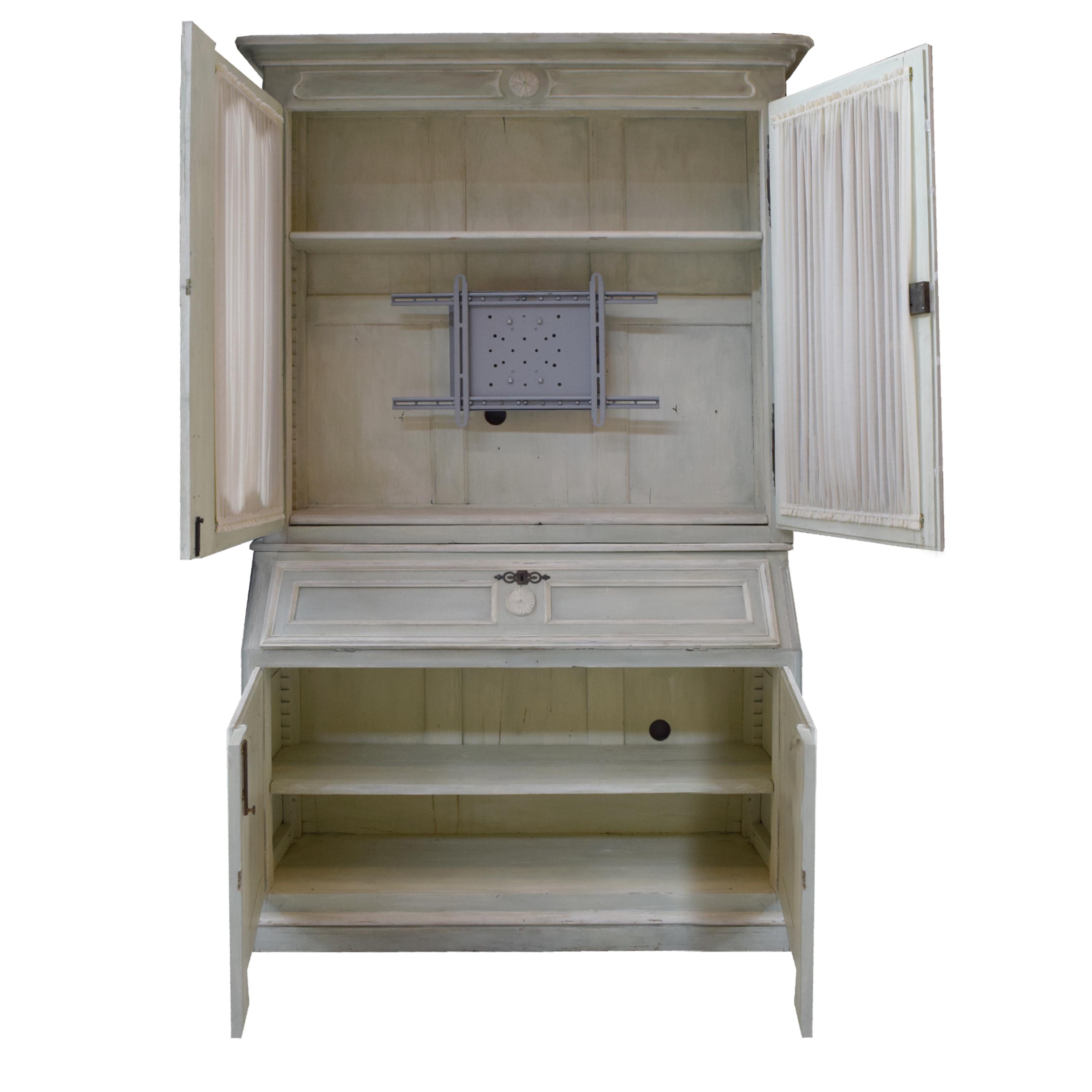 A Painted Secretaire Cabinet 60" W x 20" D x 98.5 " H — Sweden, Circa 1800