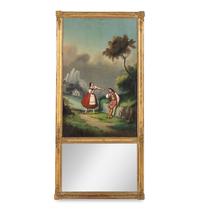 A French Giltwood Trumeau Mirror