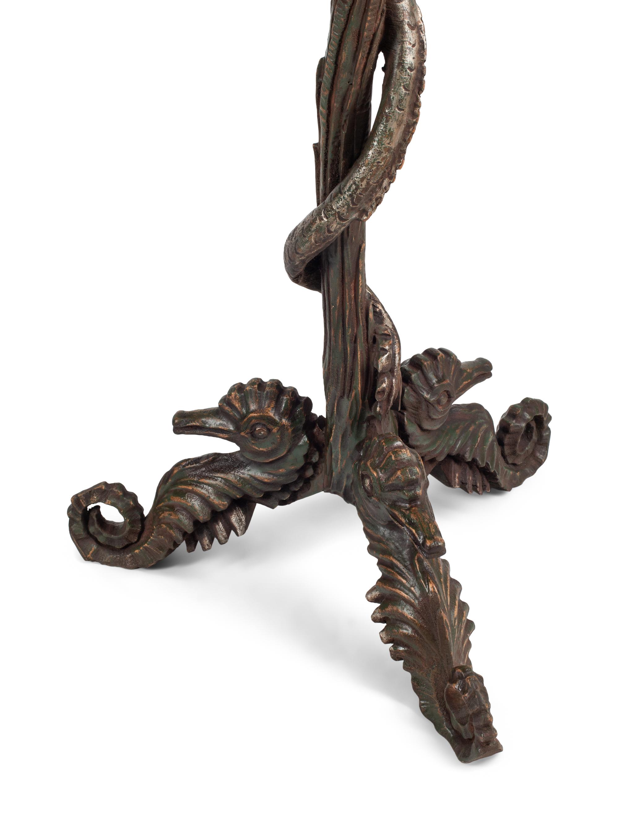 A Pair of Venetian Grotto Style Paint Decorated Stands