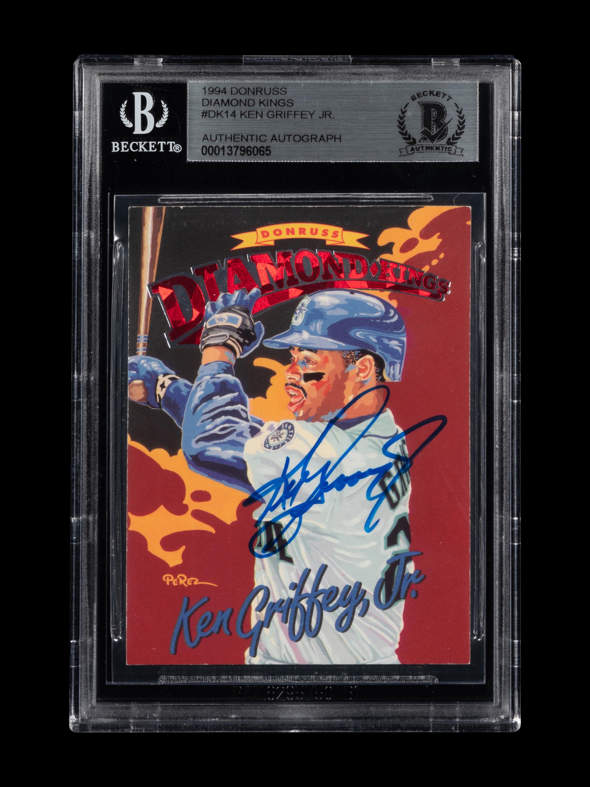 A 1994 Donruss Diamond Kings Ken Griffey Jr. Signed Autograph Baseball Card No. DK-14 (Beckett Authentication Services BAS Certified)