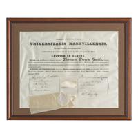 [Presidential] Jackson, Andrew. Signed University of Nashville Diploma