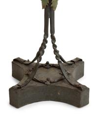 A Mizner Style Painted Tole and Wrought Iron Five-Light Torchère