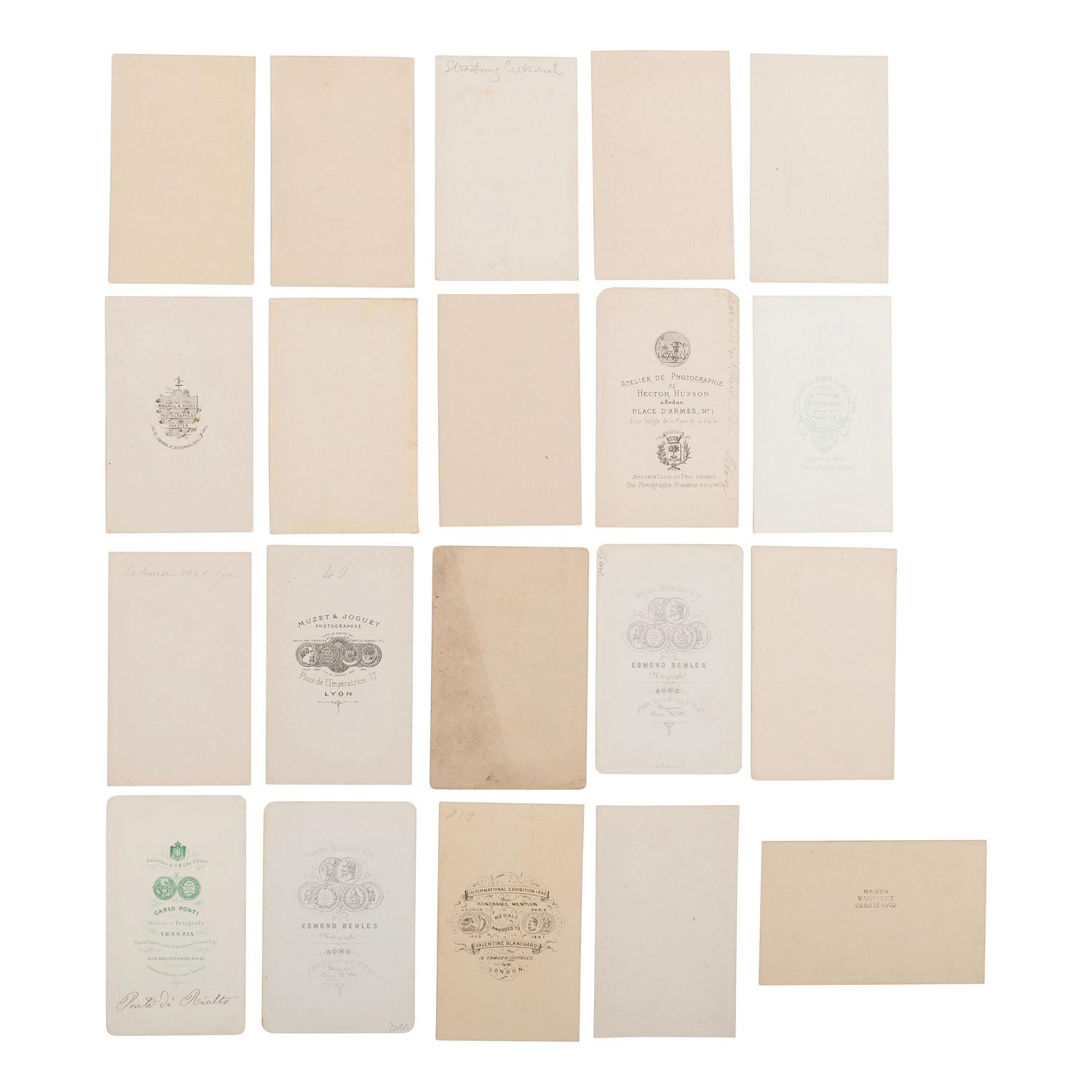 [Early Photography] Group of 325 Carte de Visites of European Subjects, Landmarks, Art, and More