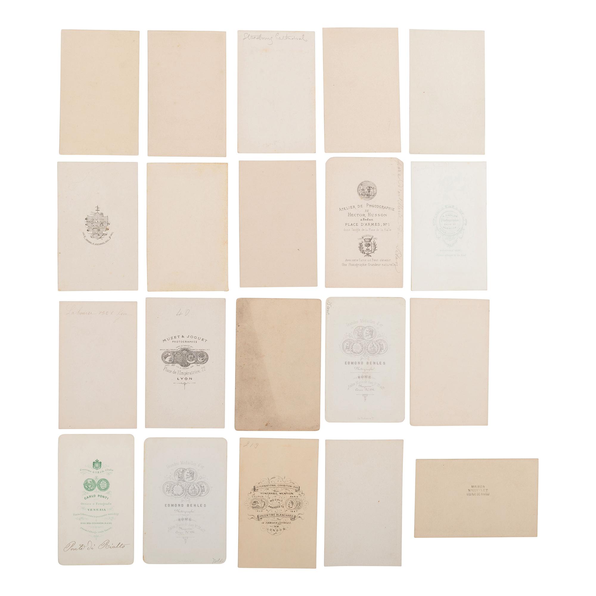 [Early Photography] Group of 325 Carte de Visites of European Subjects, Landmarks, Art, and More