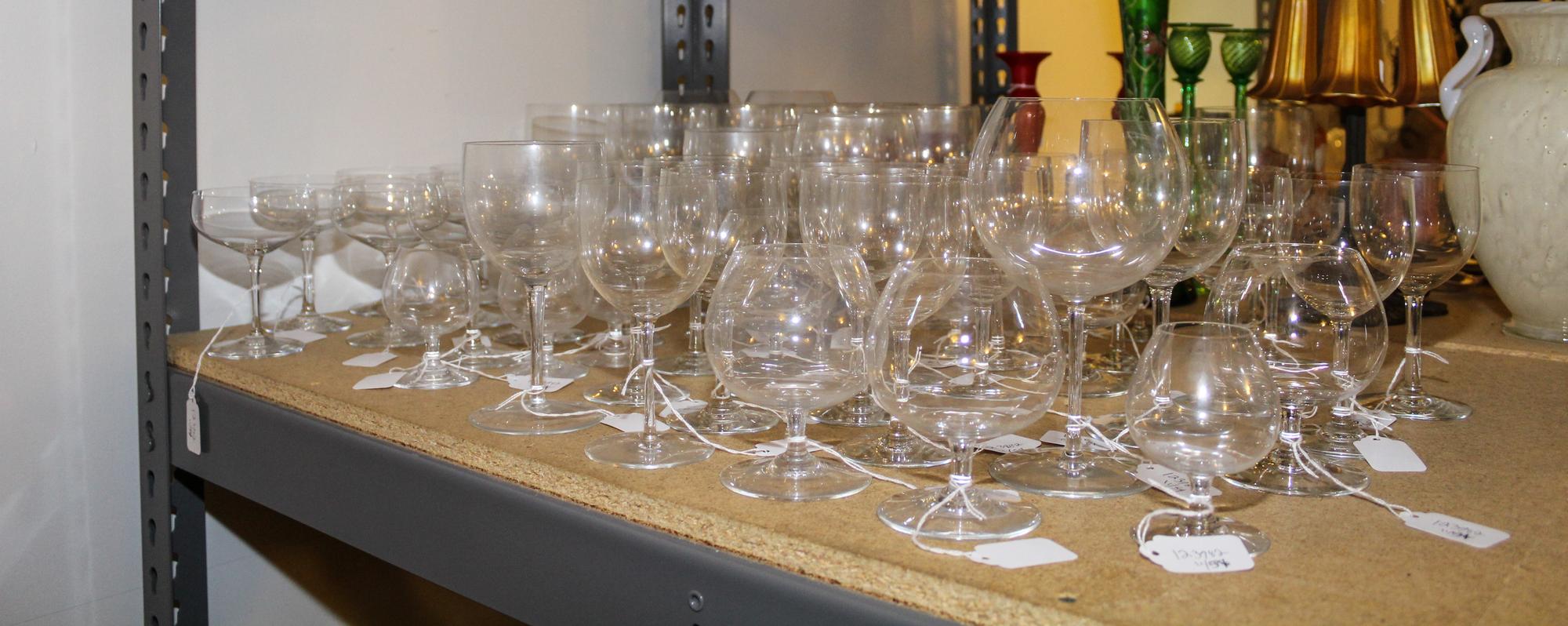 A Collection of Stemware Height of tallest 7 1/2 inches.