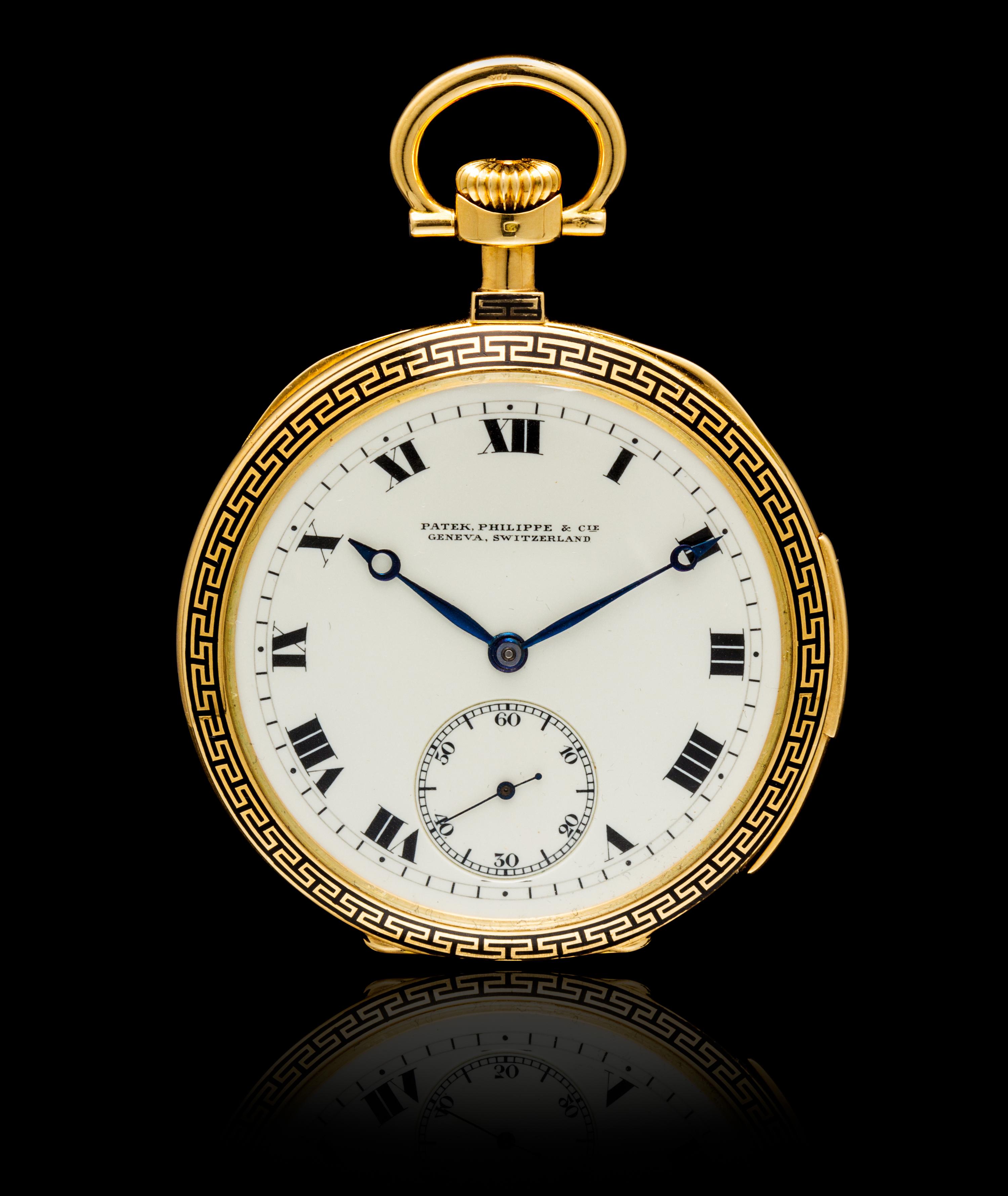 An 18 Karat Yellow Gold Open Face Minute Repeater Pocket Watch, Patek Philippe, Circa 1912,