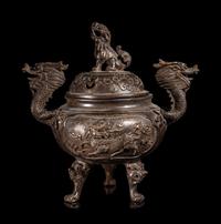A Chinese Bronze Covered Incense Burner
