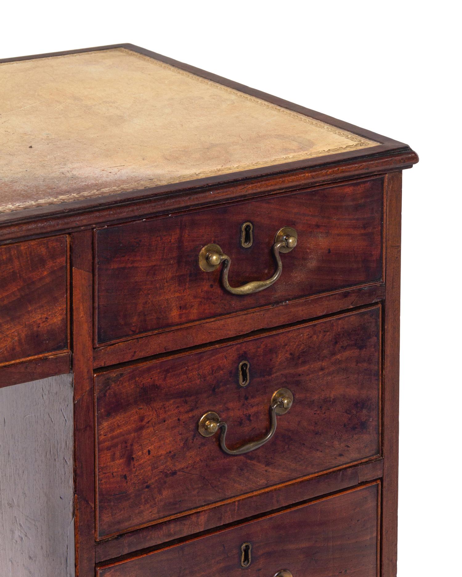 A George III Style Mahogany Pedestal Desk