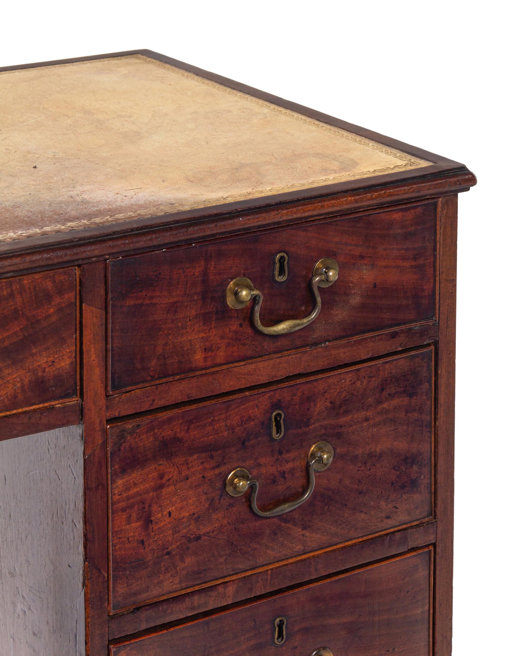 A George III Style Mahogany Pedestal Desk