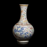 A Chinese Famille Rose 'Phoenix' Porcelain Vase, Xuantong Mark and of the Period — 清宣統 粉彩鳳穿牡丹賞瓶